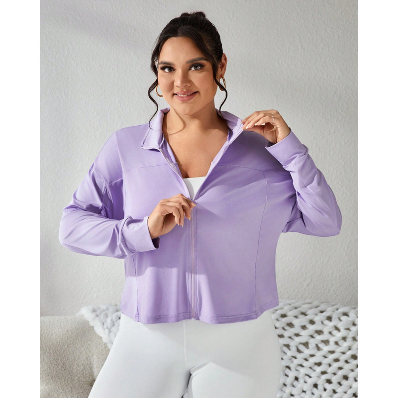 Jaqueta Esportiva Plus Size Lilás