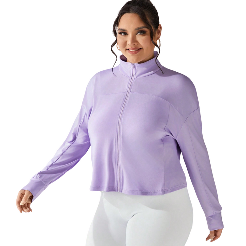 Jaqueta Esportiva Plus Size Lilás