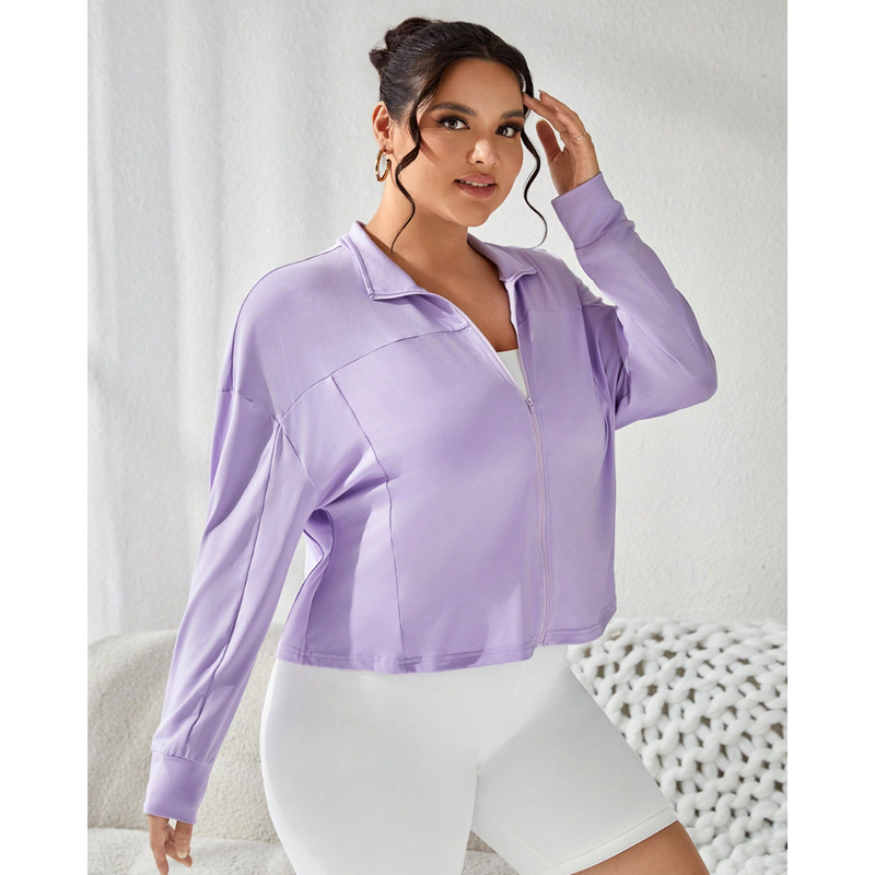 Jaqueta Esportiva Plus Size Lilás