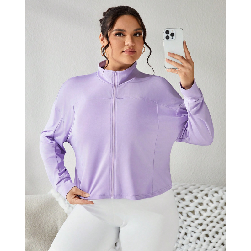 Jaqueta Esportiva Plus Size Lilás